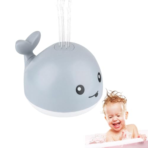 Rrlihjgu Whale Badewanne Spielzeug, Babybadspielzeug für Kinder | Squirts Wasserspielzeugbadewanne Spielzeug mit farbenfrohen Licht - Interaktiver, wasserdichtes, feinmotorisches Fähigkeitsverstärker, von Rrlihjgu