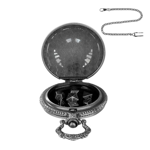 Rrlihjgu Würfel mit Taschenuhrgehäuse, Würfel-Set für Taschenuhren, 7 Würfel im Gehäuse einer Taschenuhr, Rollenspiele, Spielzeug für Brettspiele für Rrlihjgu Würfel mit Taschenuhrgehäuse, Würfel-Set für Taschenuhren, 7 Würfel im Gehäuse einer Taschenuhr, Rollenspiele, Spielzeug für Brettspiele für von Rrlihjgu