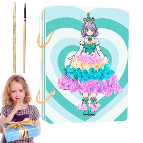 Rrlihjgu Ziemlich hübsches Prinzessin -Spiel, Sticker Dress -up -Buch für Mädchen | Modespiele stilvolle Prinzessin -Puzzle,Bildungsspielzeug, Kinderkleber, Kunsthandwerk für Familie, Freunde, Zuhause von Rrlihjgu