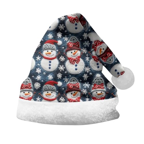 Rrongwn Baby Weihnachtsmütze Erwachsene Plüsch Weihnachtsmütze Nikolaus Warm Dicker Fellrand Weihnachtsmann Mützen Weihnachtsmuster Plüsche Hat Lustige Flash Winter Santa Cap von Rrongwn