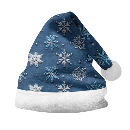 Rrongwn Baby Weihnachtsmütze Erwachsene Plüsch Weihnachtsmütze Nikolaus Warm Dicker Fellrand Weihnachtsmann Mützen Weihnachtsmuster Plüsche Hat Lustige Flash Winter Santa Cap von Rrongwn