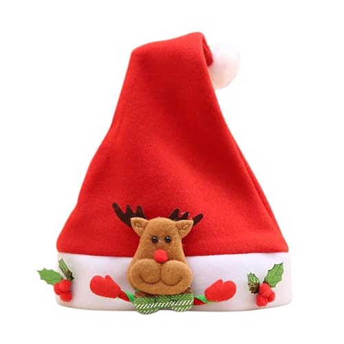 Rrongwn Weihnachtsmütze Lustig Weihnachtsmannmütze Für Weihnachtsfeier Dicker Fellrand Aus Plüsch Nikolaus Mütze Weihnachtsgeweih Plüschmütze Erwachsene Weihnachtsmann Kostüm von Rrongwn