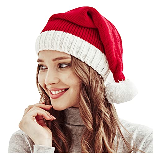 Rrongwn Weihnachtsmützen Erwachsene Nikolausmütze Kinder Weihnachtsmütze Personalisiert Mit Gestickter Name Weihnachtsmütze Baby Santa Hat Christmas Hat Warm Strick Weihnachtsmützen von Rrongwn