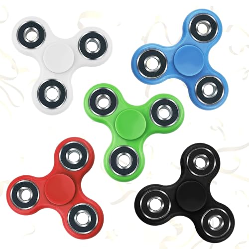 Rseuphiee 5 Stück Fidget Spinner, Finger Fidget Spinner, Anti Stress Entlastung Spielzeug, Angstspielzeug, Stressreduzierer, Geschenke für Erwachsene, Kinder, Partygeschenke von Rseuphiee