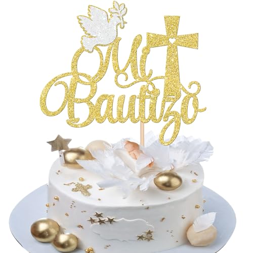 Rsstarxi 1 Packung Spanischer Mi Bautizo Tortenaufsatz Taufe Kuchendekoration Goldenes Glitzerkreuz Erstkommunion Kuchen Pick für religiösen Gott Segen Taufe Babyparty Geburtstag Party Dekoration Rsstarxi 1 Packung Spanischer Mi Bautizo Tortenaufsatz Taufe Kuchendekoration Goldenes Glitzerkreuz Erstkommunion Kuchen Pick für religiösen Gott Segen Taufe Babyparty Geburtstag Party Dekoration von Rsstarxi