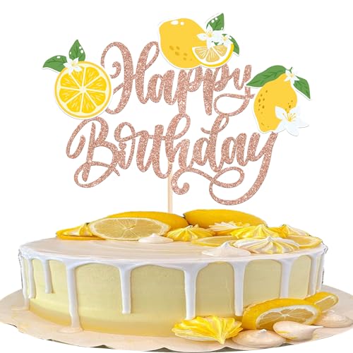 Rsstarxi 1 Packung Zitrone Happy Birthday Cake Topper Glitter Zitrone Geburtstag Kuchen Dekorationen Saftige Früchte Kuchen Picks für Babyparty Limonade Party Dekorationen Roségold Rsstarxi 1 Packung Zitrone Happy Birthday Cake Topper Glitter Zitrone Geburtstag Kuchen Dekorationen Saftige Früchte Kuchen Picks für Babyparty Limonade Party Dekorationen Roségold von Rsstarxi
