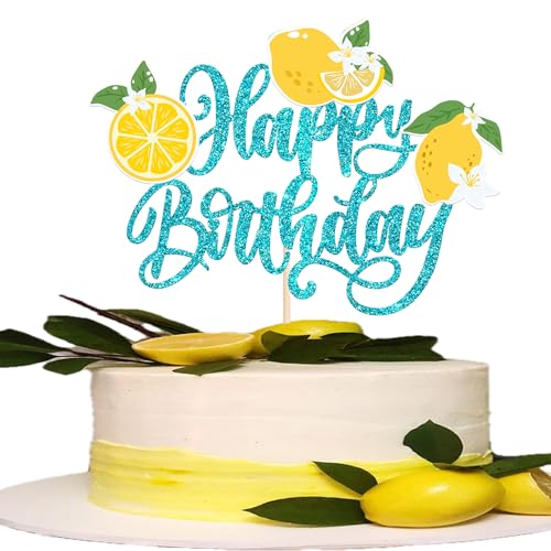 Rsstarxi 1 Packung Zitrone Happy Birthday Kuchen Topper Glitzer Zitrone Party Dekorationen saftige Früchte Kuchen Picks für Babyparty Geburtstag Party Kuchen Dekorationen Blau Rsstarxi 1 Packung Zitrone Happy Birthday Kuchen Topper Glitzer Zitrone Party Dekorationen saftige Früchte Kuchen Picks für Babyparty Geburtstag Party Kuchen Dekorationen Blau von Rsstarxi