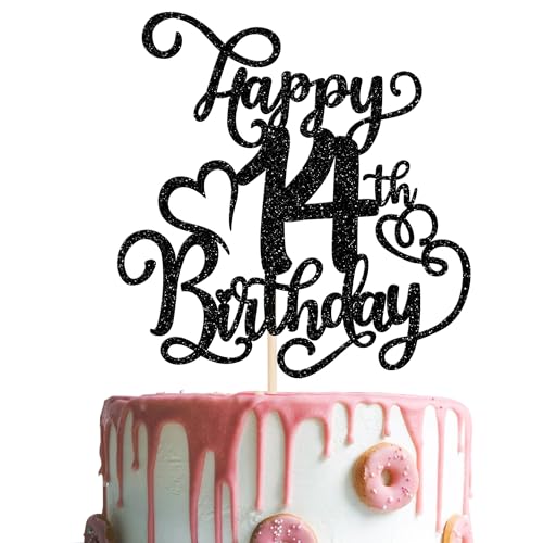 Rsstarxi Kuchendekoration zum 14. Geburtstag, 14 Stück, mit Glitzer, Schwarz Rsstarxi Kuchendekoration zum 14. Geburtstag, 14 Stück, mit Glitzer, Schwarz von Rsstarxi