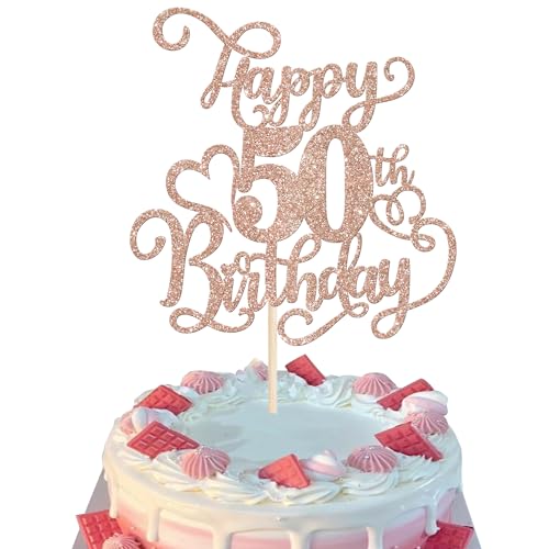 Rsstarxi Tortenaufsatz zum 50. Geburtstag, glitzernd, Aufschrift "Cheers to 50 Years Birthday", 50 fabelhafte Kuchendekorationen für Happy 50th Birthday Anniversary Party Cake Decorations Rose Gold Rsstarxi Tortenaufsatz zum 50. Geburtstag, glitzernd, Aufschrift "Cheers to 50 Years Birthday", 50 fabelhafte Kuchendekorationen für Happy 50th Birthday Anniversary Party Cake Decorations Rose Gold von Rsstarxi