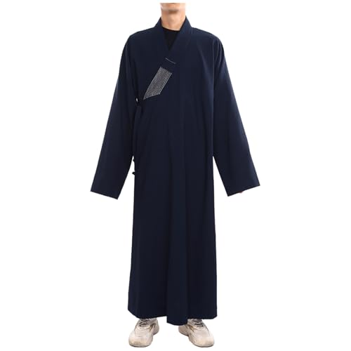 Rswnyirn Buddhistische Mönch Kleidung Damen Herren Mönchsgewand Mönch Robe Uniform Anzug Navy blau L von Rswnyirn