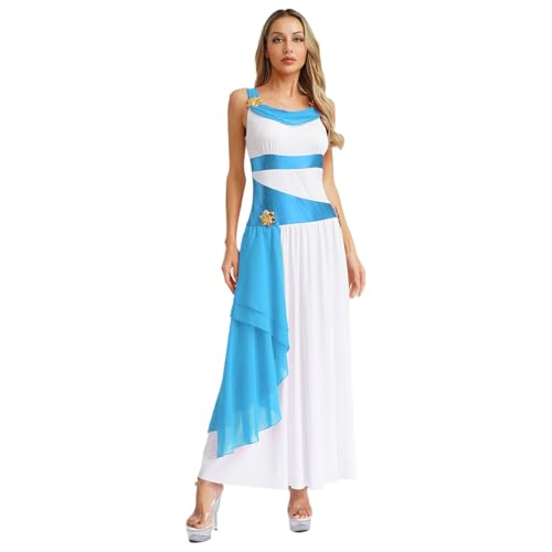 Rswnyirn Damen Antike Griechische Göttin Kostüm Lang Toga Kleid Ärmellos Maxikleid Cosplay Outfit Fasching Mottoparty Kostüm Weiß&Blau L Rswnyirn Damen Antike Griechische Göttin Kostüm Lang Toga Kleid Ärmellos Maxikleid Cosplay Outfit Fasching Mottoparty Kostüm Weiß&Blau L von Rswnyirn
