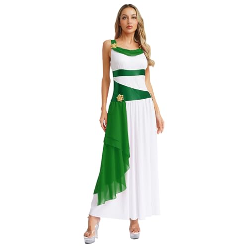 Rswnyirn Damen Antike Griechische Göttin Kostüm Lang Toga Kleid Ärmellos Maxikleid Cosplay Outfit Fasching Mottoparty Kostüm Weiß&Grün XXL Rswnyirn Damen Antike Griechische Göttin Kostüm Lang Toga Kleid Ärmellos Maxikleid Cosplay Outfit Fasching Mottoparty Kostüm Weiß&Grün XXL von Rswnyirn