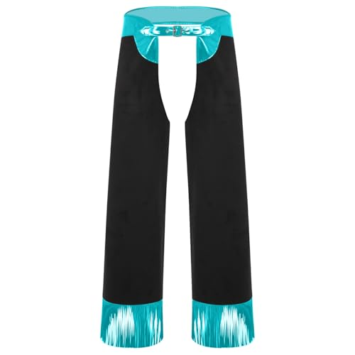 Rswnyirn Herren Western Cowboy Kostüm Cowboyhose Chaps Pants mit Verstellbaren Taillen Fasching Karneval Rollenspiel Kostüm Hellblau 3XL Rswnyirn Herren Western Cowboy Kostüm Cowboyhose Chaps Pants mit Verstellbaren Taillen Fasching Karneval Rollenspiel Kostüm Hellblau 3XL von Rswnyirn