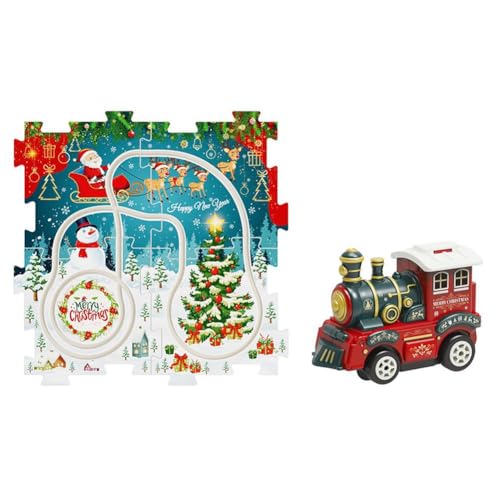 2024 Neue Weihnachtspuzzle-Spielzeug-Schiene Auto 2-in-pädagogische Puzzle-Schiene Kinderspielzeug Auto Rennfahrer Set Schiene Menschen Zug Slot Hot Slot Spielen Hot Car Wheel Wheels Nukids Racer Set von Rtyweth