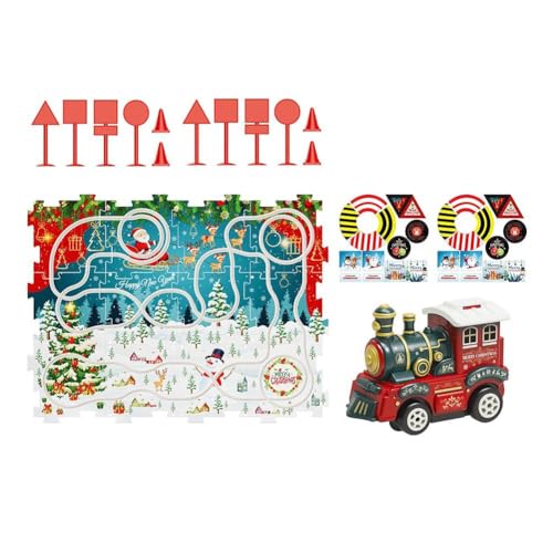 2024 Neues Weihnachts-Puzzle-Spielzeug-Schienen-Auto, 2-in-pädagogisches Puzzle-Auto, Spielzeug-Schiene, Rennfahrer, Preis-Puzzleracer, Kinder-Slot, Puzzleracer, kleines Set, Puzzlebahn-Bauset von Rtyweth