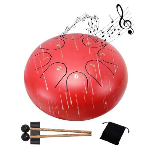 6 Töne Stahlzungentrommel Draußen Regentrommel Instrument Mini Percussion Handtrommel Ätherische Drumsticks Schlagzeug Zubehör I9k0 von Rtyweth