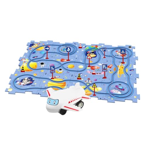 Kinder Pädagogische Puzzlebahn Auto Spielset, Puzzle Racer Kids Car Track Automatische Montage Elektroauto Rai Set, von Rtyweth