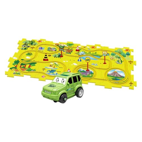 Kinder Pädagogische Puzzlebahn Auto Spielset, Puzzle Racer Kids Car Track Montieren Automatik Set, Auto Elektro Rai von Rtyweth