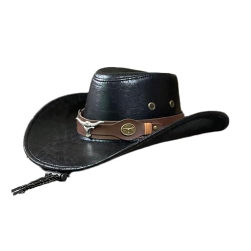 Rtyweth Klassischer Retro-Cowboyhut, Herren, Cowgirl, Nieten, Jazz für Herren, Herbst und Visiere, Party, Cosplay, Sommer, Damen von Rtyweth