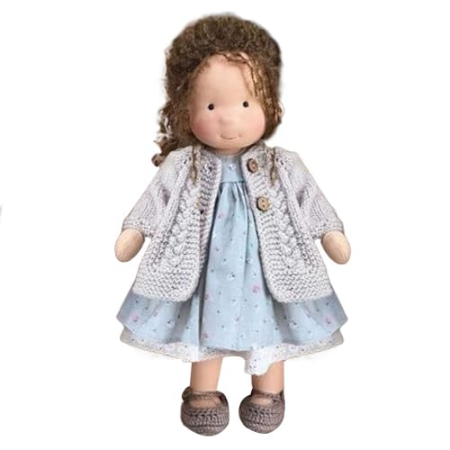 Rtyweth Waldorf Puppe Handgemachte Handgemachte Waldorf Puppe Vintage Häkelpuppe Mini Dress Up Puppen Waldorf Puppe Kit Handgemachte Accessoires Geburtstagsgeschenke Plüschfigur Spielzeug von Rtyweth