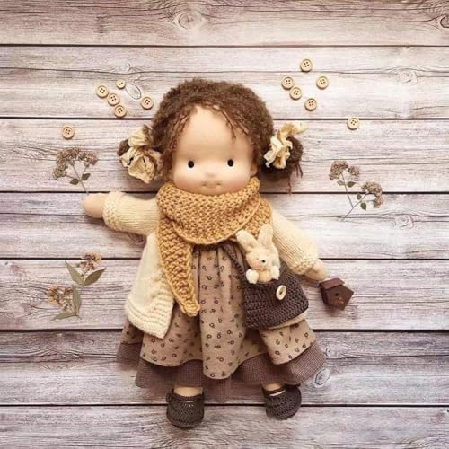 Rtyweth Waldorf Puppe Handgemachte Handgemachte Waldorf Puppe Vintage Häkelpuppe Mini Dress Up Puppen Waldorf Puppe Kit Handgemachte Accessoires Geburtstagsgeschenke Plüschfigur Spielzeug von Rtyweth