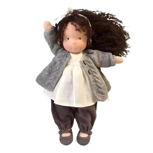 Rtyweth Waldorf Puppe Handgemachte Handgemachte Waldorf Puppe Vintage Häkelpuppe Mini Dress Up Puppen Waldorf Puppe Kit Handgemachte Accessoires Geburtstagsgeschenke Plüschfigur Spielzeug von Rtyweth