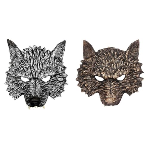 Rtyweth Wolfsmaske Halloween Gesichtsmaske Wolf Kopf Maske Gruselige 3D Tiere Gesichtsmaske Halloween Spukhaus Kostüm Cosplay Requisiten Zubehör von Rtyweth