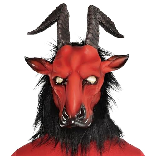 RuFengz krampus kostüm herren, Krampus Maske Erwachsene - Gruseliger Teufel Lucifer Maske Terrifier Halloween Maske Horror Krampusmaske Krampus Kostüm Party Requisiten für Karneval Cosplay von RuFengz