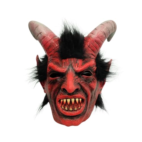 RuFengz krampus kostüm kinder, Krampus Maske Erwachsene - Gruseliger Teufel Lucifer Maske Terrifier Halloween Maske Horror Krampusmaske Krampus Kostüm Party Requisiten für Karneval Cosplay von RuFengz