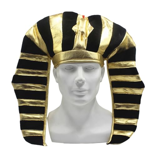 Ruarby Ägyptischer Pharaohut, Raves, Halloween, Cosplay, Kostüme, goldener ägyptischer Kopfschmuck, König, TUTS, Kostüm, Zubehör, Geschenke Ruarby Ägyptischer Pharaohut, Raves, Halloween, Cosplay, Kostüme, goldener ägyptischer Kopfschmuck, König, TUTS, Kostüm, Zubehör, Geschenke von Ruarby