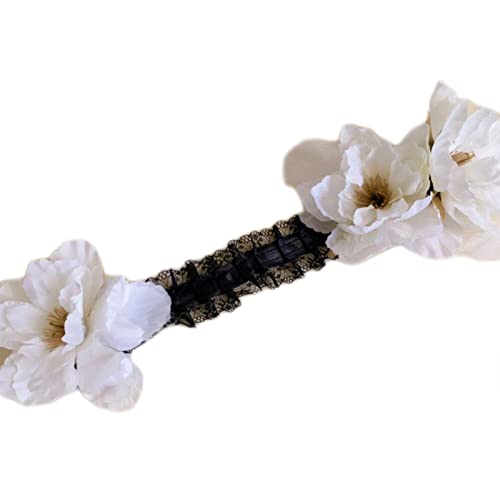 Ruarby Haarreif Goth Haarband Kopfbedeckung Spitze Blume Haarschmuck Dienstmädchen Cosplay Dress Up von Ruarby