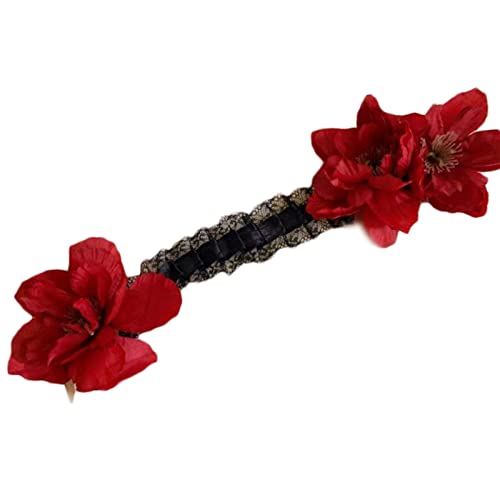 Ruarby Haarreif Goth Haarband Kopfbedeckung Spitze Blume Haarschmuck Dienstmädchen Cosplay Dress Up von Ruarby