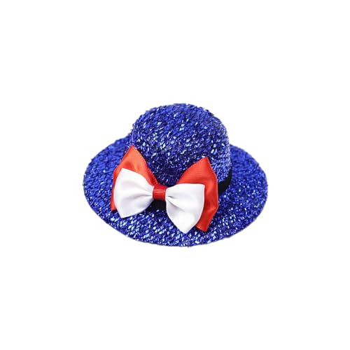 Ruarby Julycostume Haarspange für Kinder, uni, für Juli-Kostüm, Zylinder für Haarnadel, Partyzubehör, glitzernder Zylinderhut, glitzernde Haarspange von Ruarby