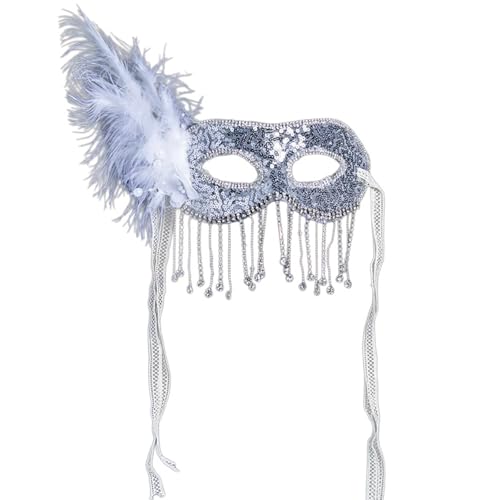 Ruarby Maskerade-Augenmaske für Damen, Karneval, Dinner-Party, Abschlussball, Hochzeit, Maskerade, Kostüm, Pailletten von Ruarby