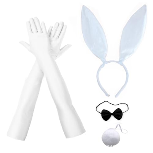 Ruarby Ohren Stirnband Cosplay Kostüm Hairhoop Krawatte Arm Handschuhe Party Kopfschmuck Maskeraden Kopfschmuck Animes Outfit von Ruarby