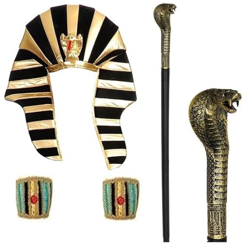 Ruarby Pharaoh-Hut, Cosplay, Kopfschmuck, Zepter, Kopfbedeckung für Mädchen, Halloween, Haarreifen, Cosplay, ägyptische Schlange von Ruarby