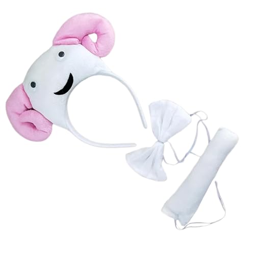 Ruarby Schaf-Rollenspiel-Kostüm-Set beinhaltet Schafhorn, Stirnband, Schwanz, Fliege, Handschuhe, Halloween, Tier-Outfit für Kinder, Erwachsene, Cosplay, Kostümzubehör Ruarby Schaf-Rollenspiel-Kostüm-Set beinhaltet Schafhorn, Stirnband, Schwanz, Fliege, Handschuhe, Halloween, Tier-Outfit für Kinder, Erwachsene, Cosplay, Kostümzubehör von Ruarby