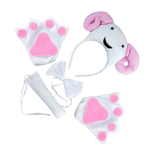 Ruarby Schaf-Rollenspiel-Kostüm-Set beinhaltet Schafhorn, Stirnband, Schwanz, Fliege, Handschuhe, Halloween, Tier-Outfit für Kinder, Erwachsene, Cosplay, Kostümzubehör Ruarby Schaf-Rollenspiel-Kostüm-Set beinhaltet Schafhorn, Stirnband, Schwanz, Fliege, Handschuhe, Halloween, Tier-Outfit für Kinder, Erwachsene, Cosplay, Kostümzubehör von Ruarby