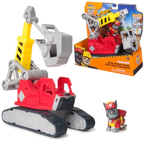 Rubble & Crew - Chargers 2-in-1 Mega Kran, Premium Baufahrzeug mit Abnehmbarer Baggerkralle und Presslufthammer sowie Charger Hundefigur, Spielzeug für Kinder ab 3 Jahren Rubble & Crew - Chargers 2-in-1 Mega Kran, Premium Baufahrzeug mit Abnehmbarer Baggerkralle und Presslufthammer sowie Charger Hundefigur, Spielzeug für Kinder ab 3 Jahren von Rubble & Crew