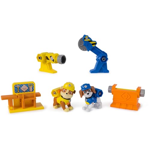 Rubble & Crew, Power Tool Pups, Spielzeugfiguren mit 2 Arbeiterwerkzeugen und 2 Bauzubehör, Spielzeug für Kinder und Mädchen, 3+ Jahre von Rubble & Crew