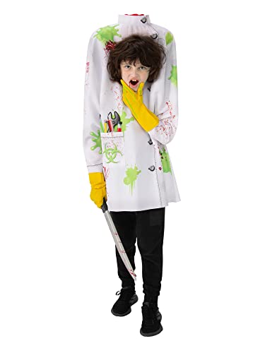 Bristol Novelty 3015457-8 Kostüm Kopfloser Wissenschaftler, für Kinder, unisex, 7–8 Jahre, mehrfarbig Halloween von Rubie's