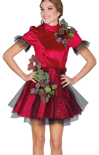 PartyXPeople Damen Kostüm Rotwein |Verkleidung Kleid Weinkönigin Trauben Weinlaub|Karneval Fasching | Gr. 41 von PartyXPeople