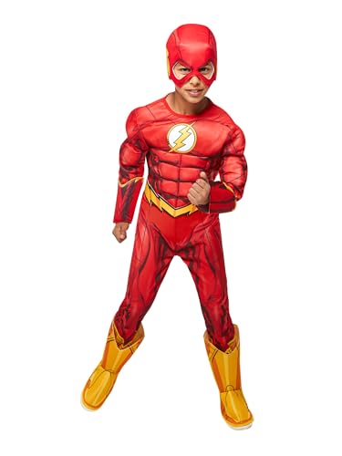 Rubie's Official DC Superhero The Flash Deluxe Kinderkostüm, Kindergröße Large, Alter 8-10 Jahre. Halloween von Rubie's