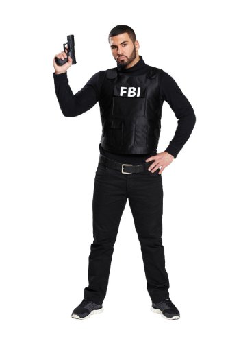 Generique - FBI-Weste Uniform Kostümzubehör Polizist Schwarz-Weiss von Rubie's