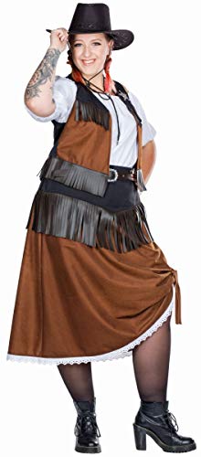 Generique - Traditionelles Cowgirl-Kostüm Western-Verkleidung Übergröße braun-schwarz-Weiss von Rubie's