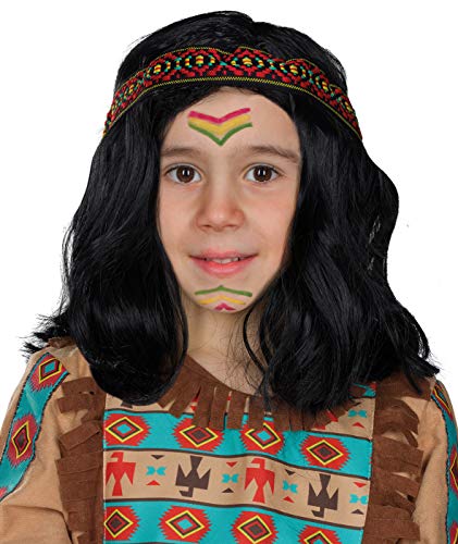 Indianerperücke Perücke Indianer Stammeskind schwarz lang schlauer Fuchs Indianerperücke Perücke Indianer Stammeskind schwarz lang schlauer Fuchs von Rubie's