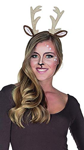 Rehkitz Haarreif mit Geweih und Ohren für Erwachsene KBO13442 Accessoire Fasching Tierkostüm Deer von Rubie's