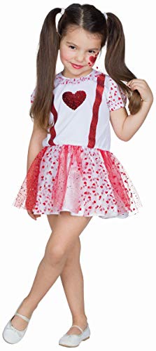 Rubie's 12414-116 Kleid Herzchen Kinder rot/weiß Größe: 116, Multi-Colored von Rubie's