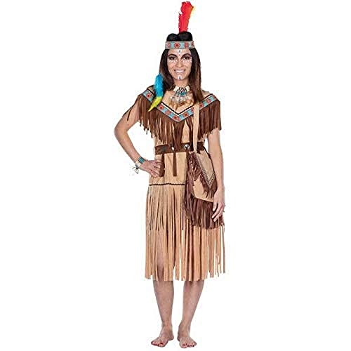 Rubie's 13255-40 Cherokee Indianerin Kostüm kurz Hellbraun Indianer Western Kleid für Damen, Multi-Colored von Rubie's