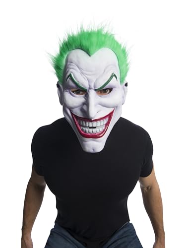 Rubie‘s Official DC Comic Joker-Maske für Erwachsene mit Haar, der Batman-Superschurke, Einheitsgröße Halloween von Rubie's